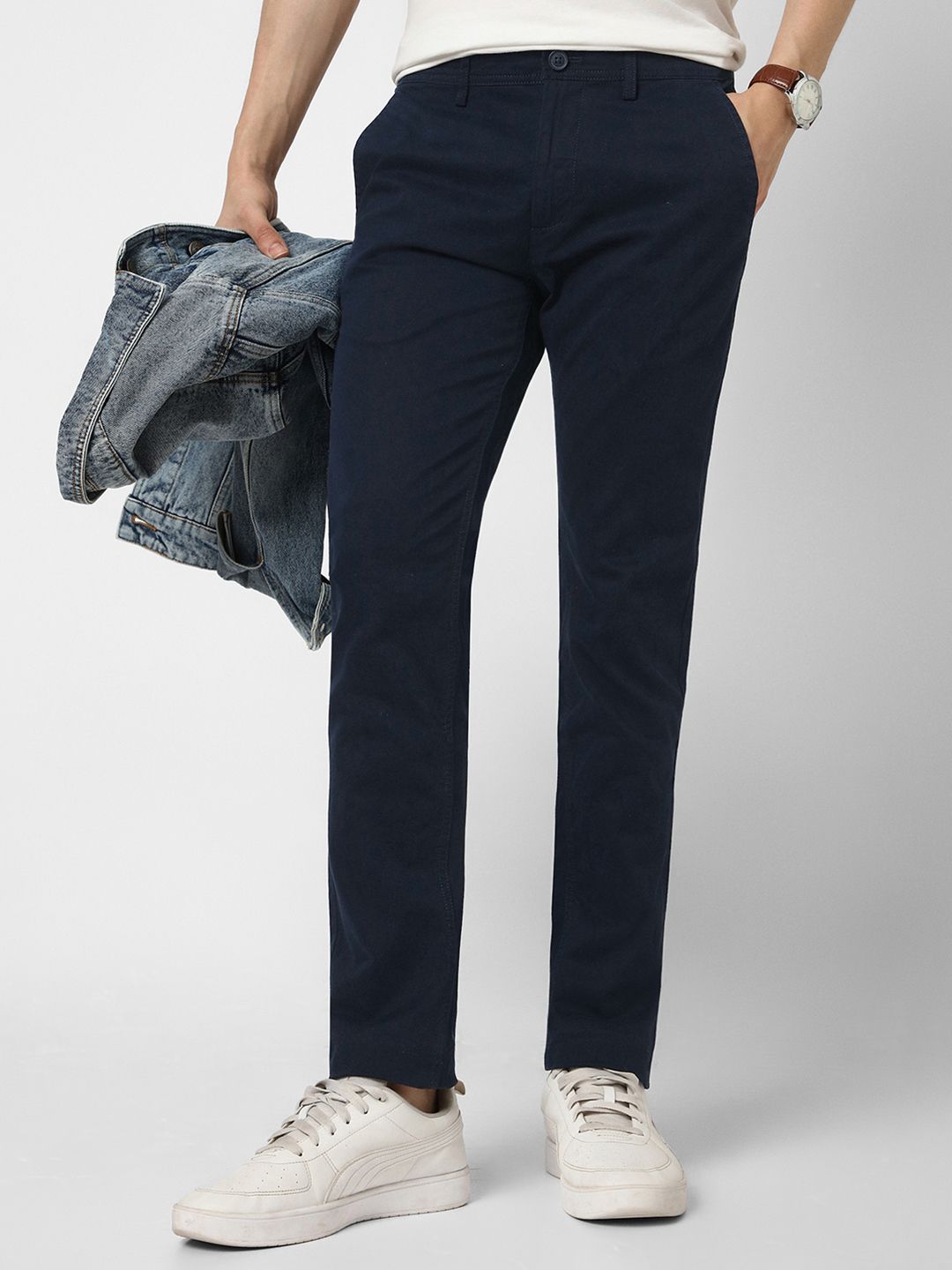 Peter England Casuals Peter England Casuals Men Mid-Rise Skinny Fit Trousers