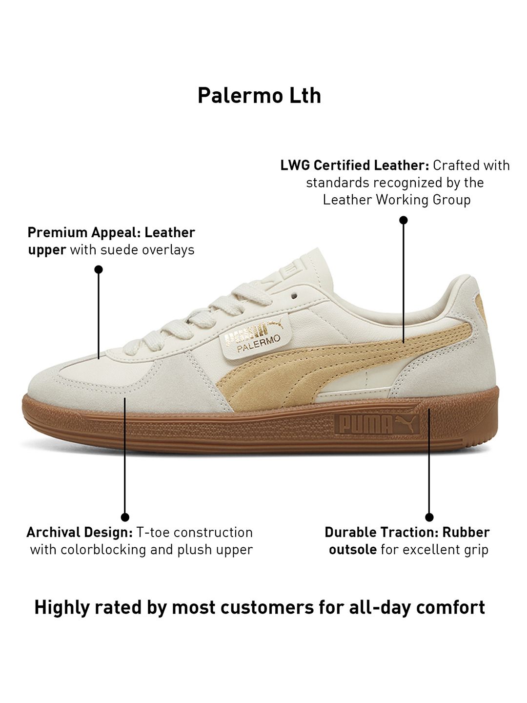Buy Puma Palermo Lth Unisex Colourblocked Lace -Ups Sneakers