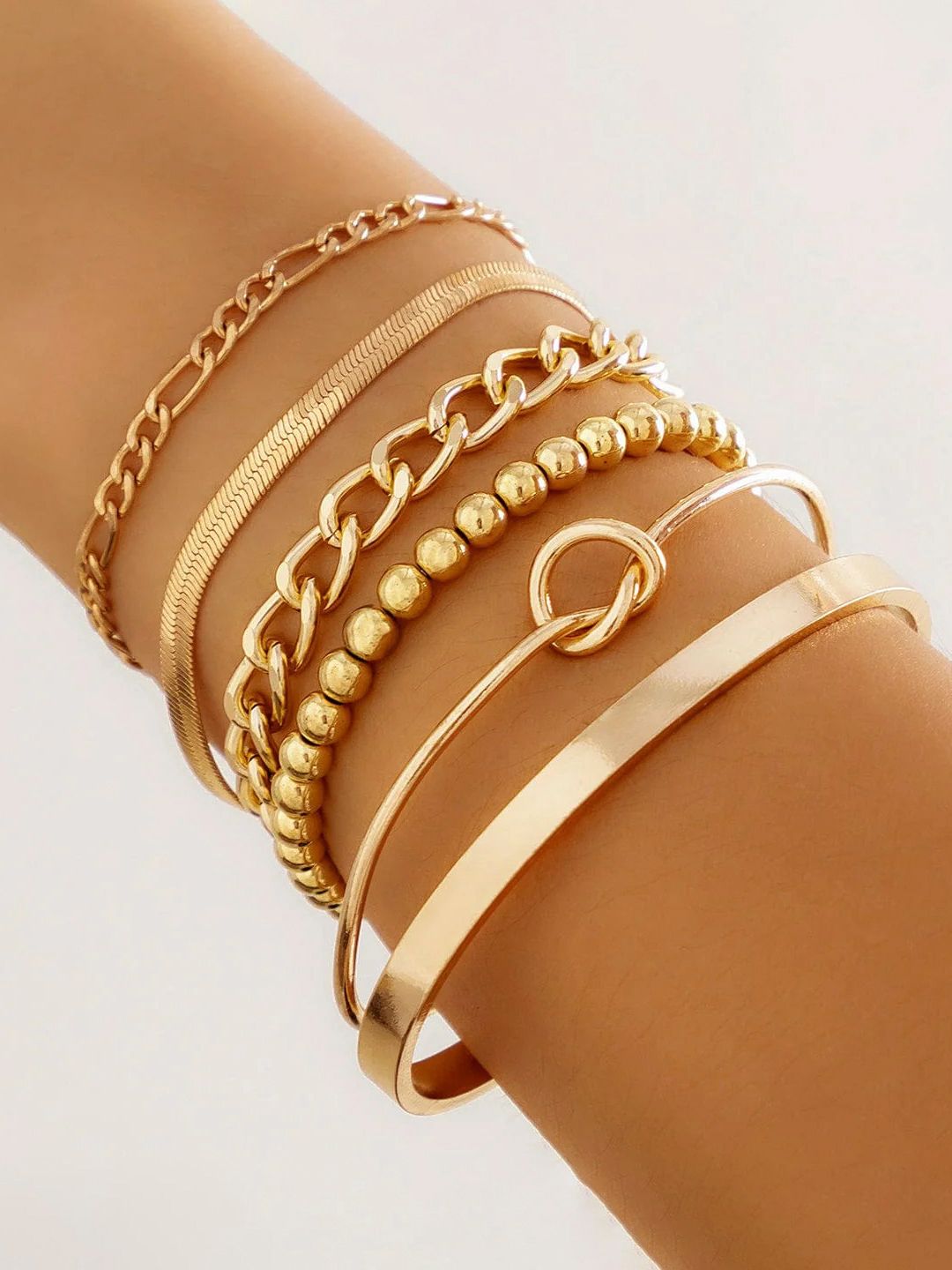 Jewels Galaxy Jewels Galaxy Set Of 6 Gold-Plated Cuff Bracelet