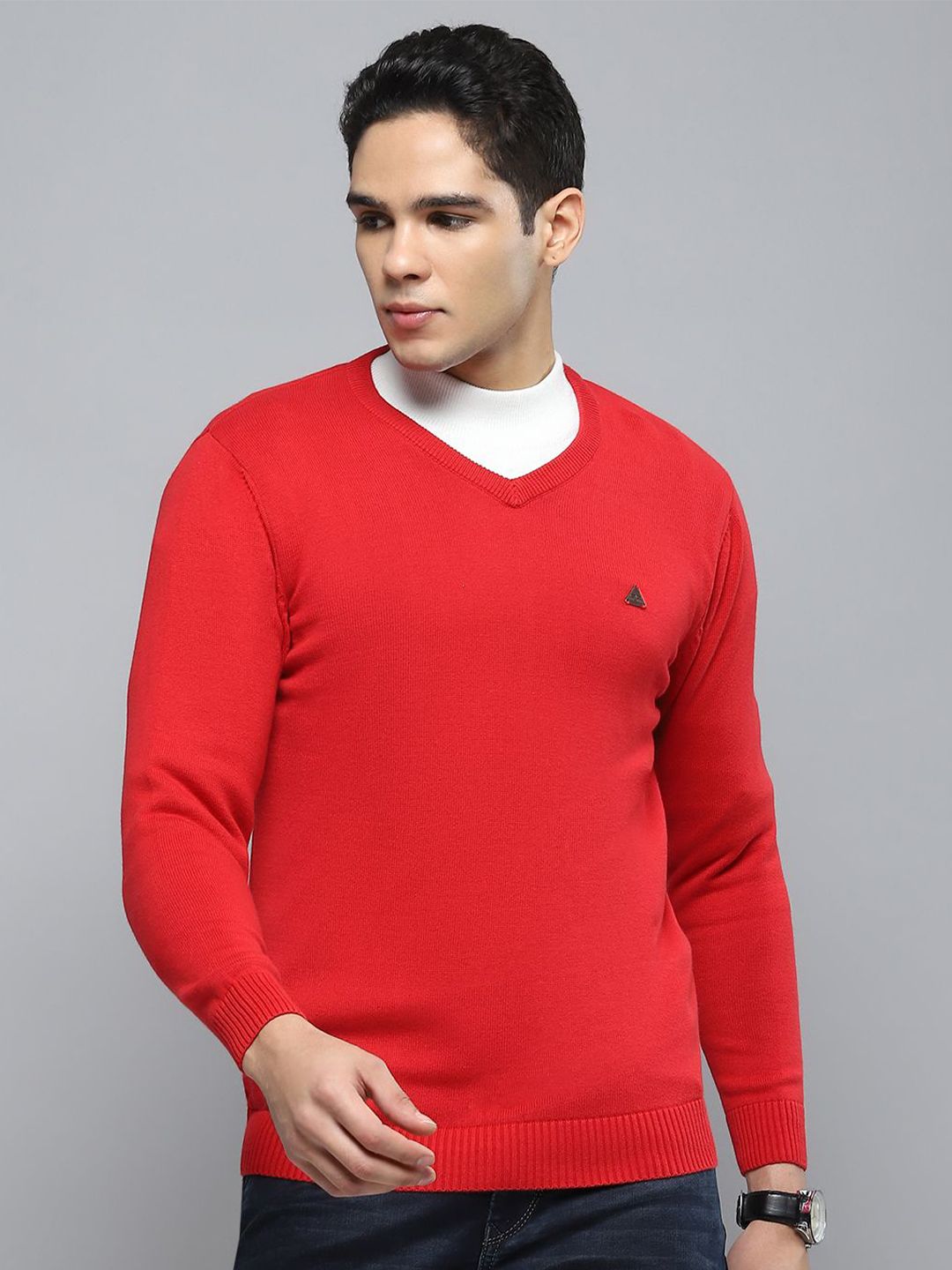 Cloak & Decker Men V-Neck Woollen Pullover