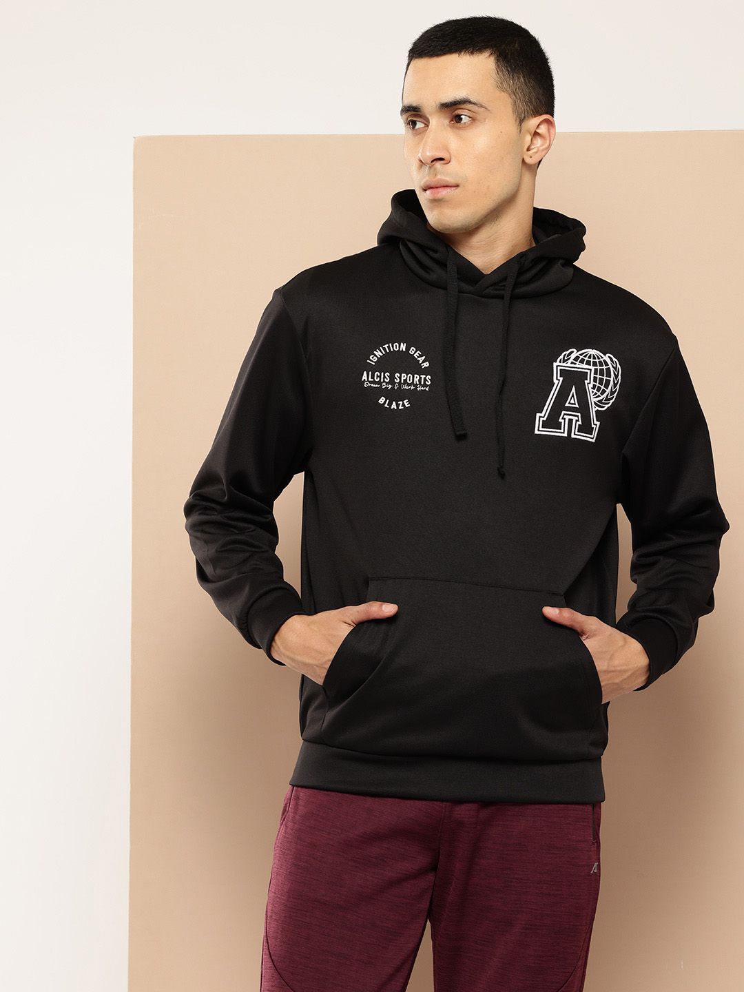 Alcis Typography Printed Hooded Sweatshirt