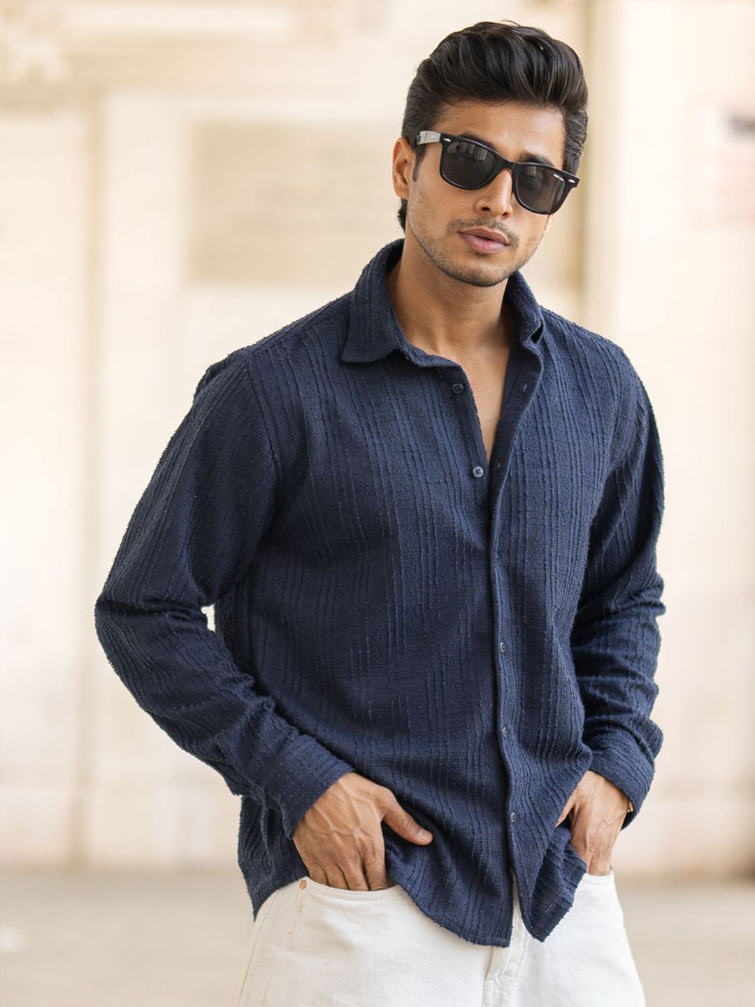 Buy Powerlook Men Spread Collar Solid Casual Shirt - Shirts for