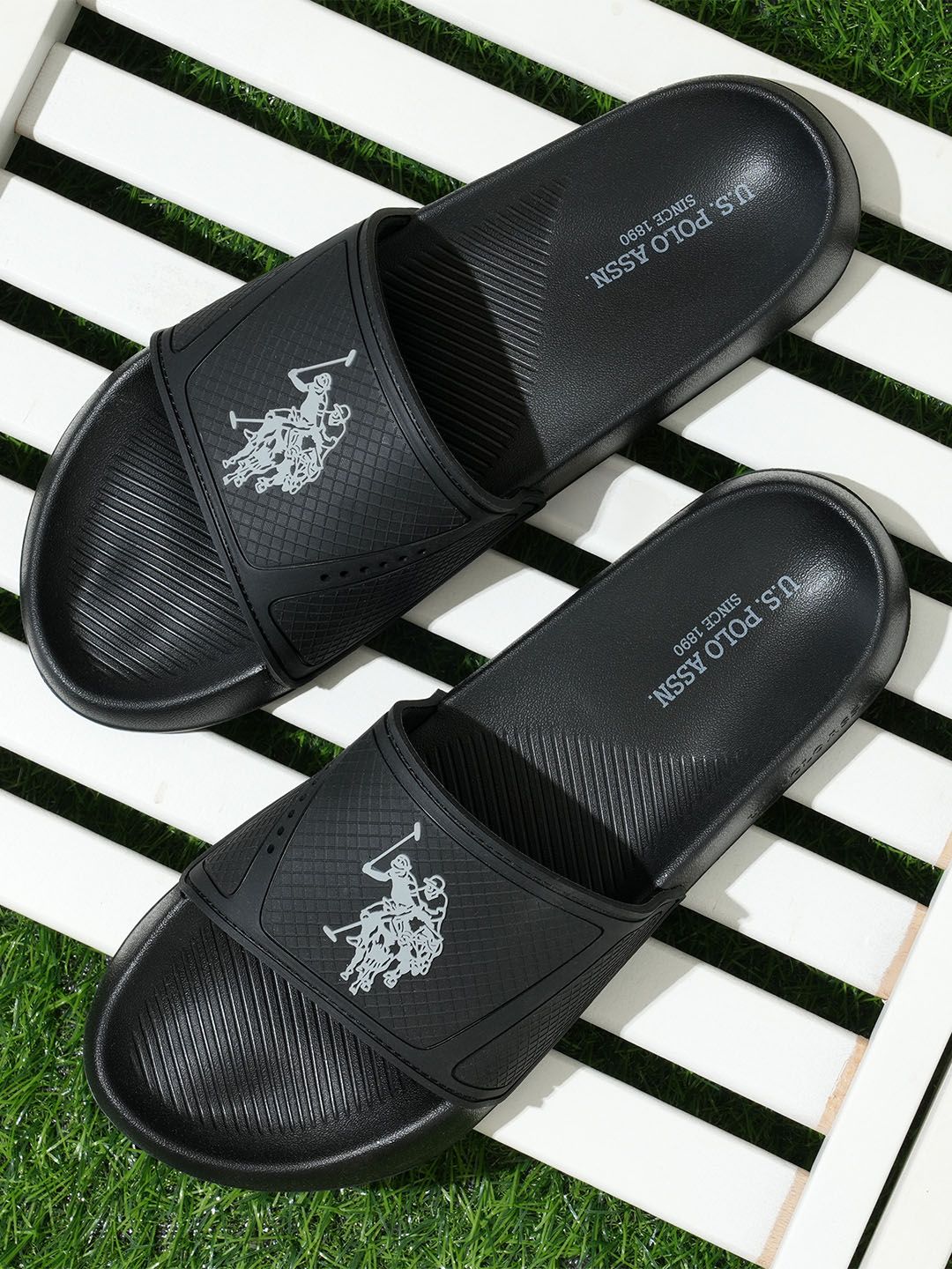 U.S. Polo Assn. Phil Black Minimal comfort Sliders