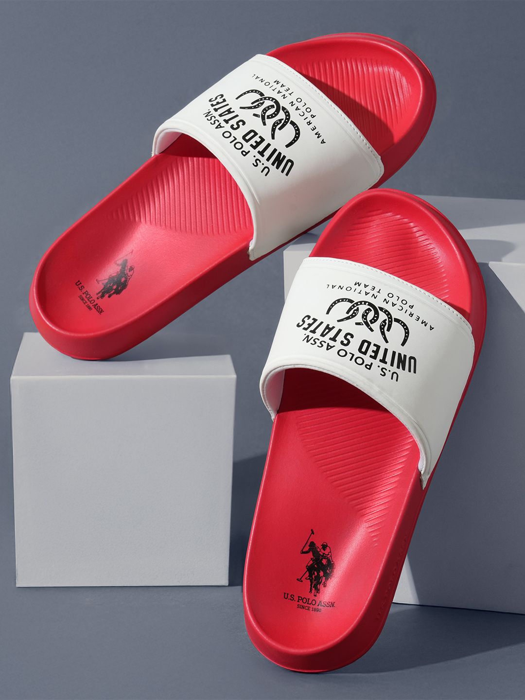 U.S. Polo Assn. Toni White comfort Sliders