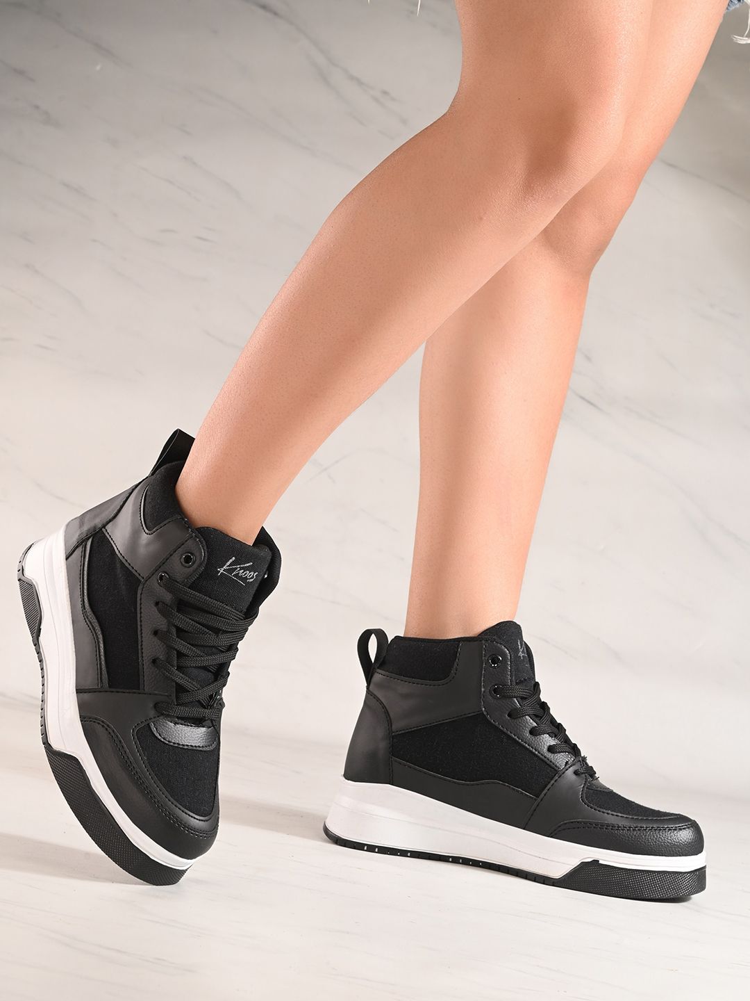 knoos Women Colourblocked High-Top Sneakers