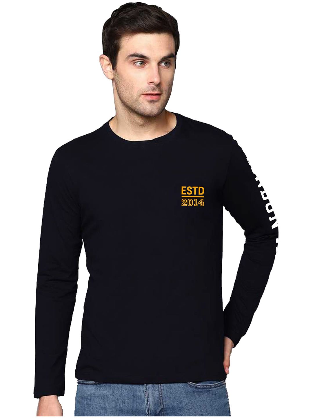 London Hills Men Typography Printed Round Neck Cotton T-shirt