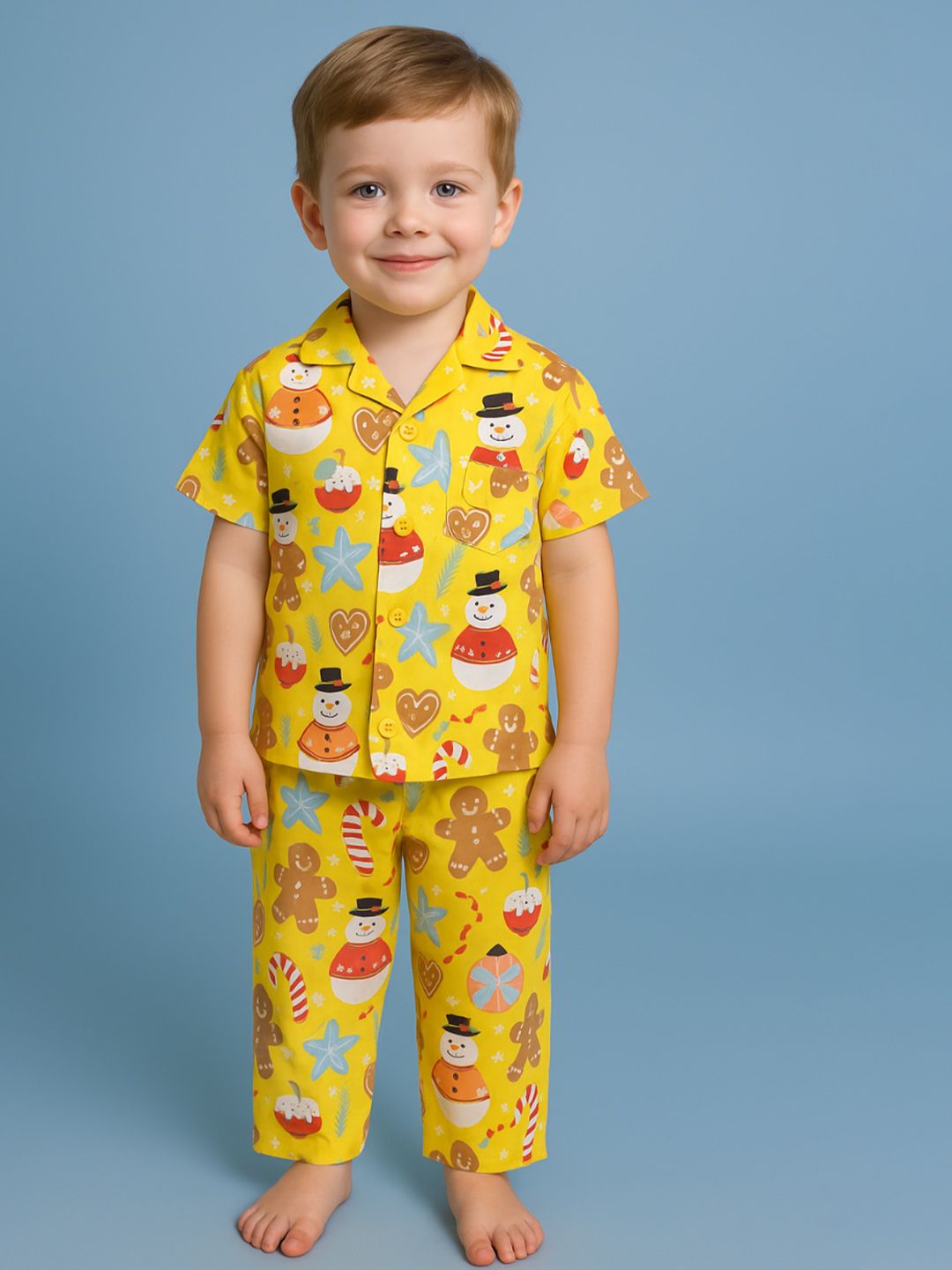 NAUTI KIDZ Pure Woven Cotton Night Suit Set