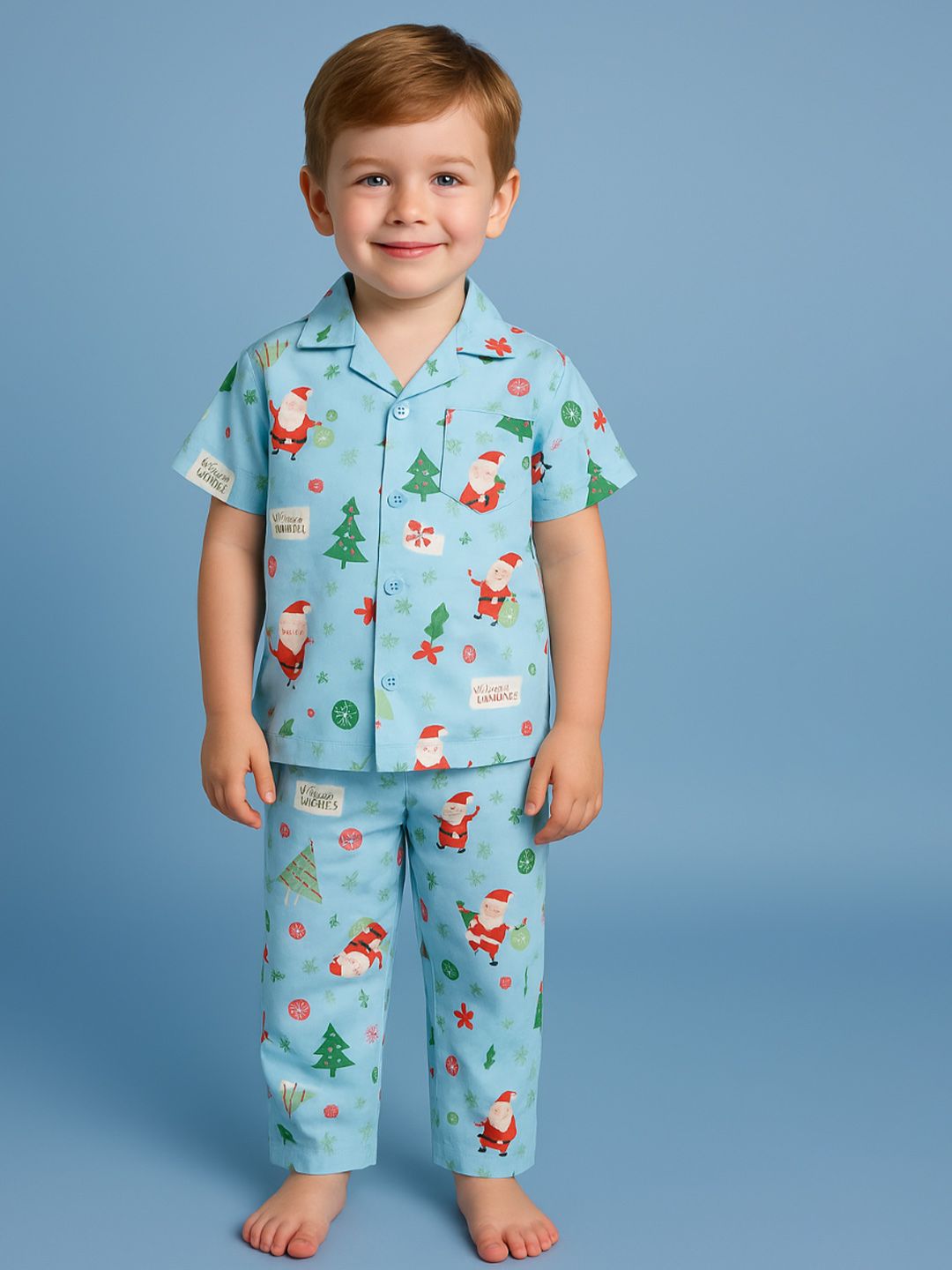NAUTI KIDZ Pure Woven Cotton Night Suit Set
