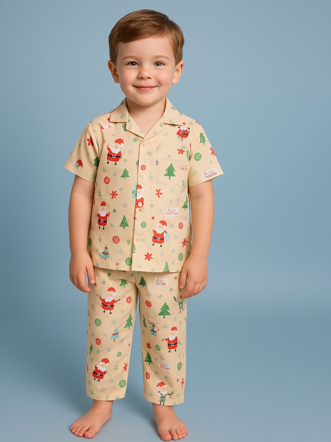 NAUTI KIDZ Pure Woven Cotton Night Suit Set