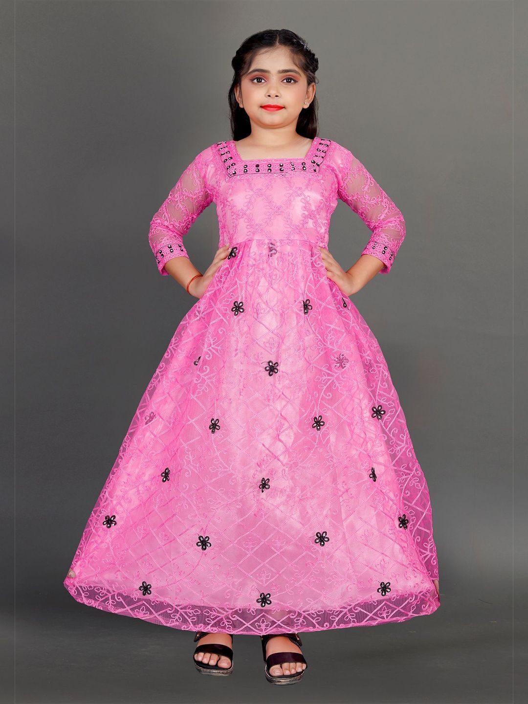 Buy Aika Girls Embellished Embroidered Net Gown Dress - Dresses