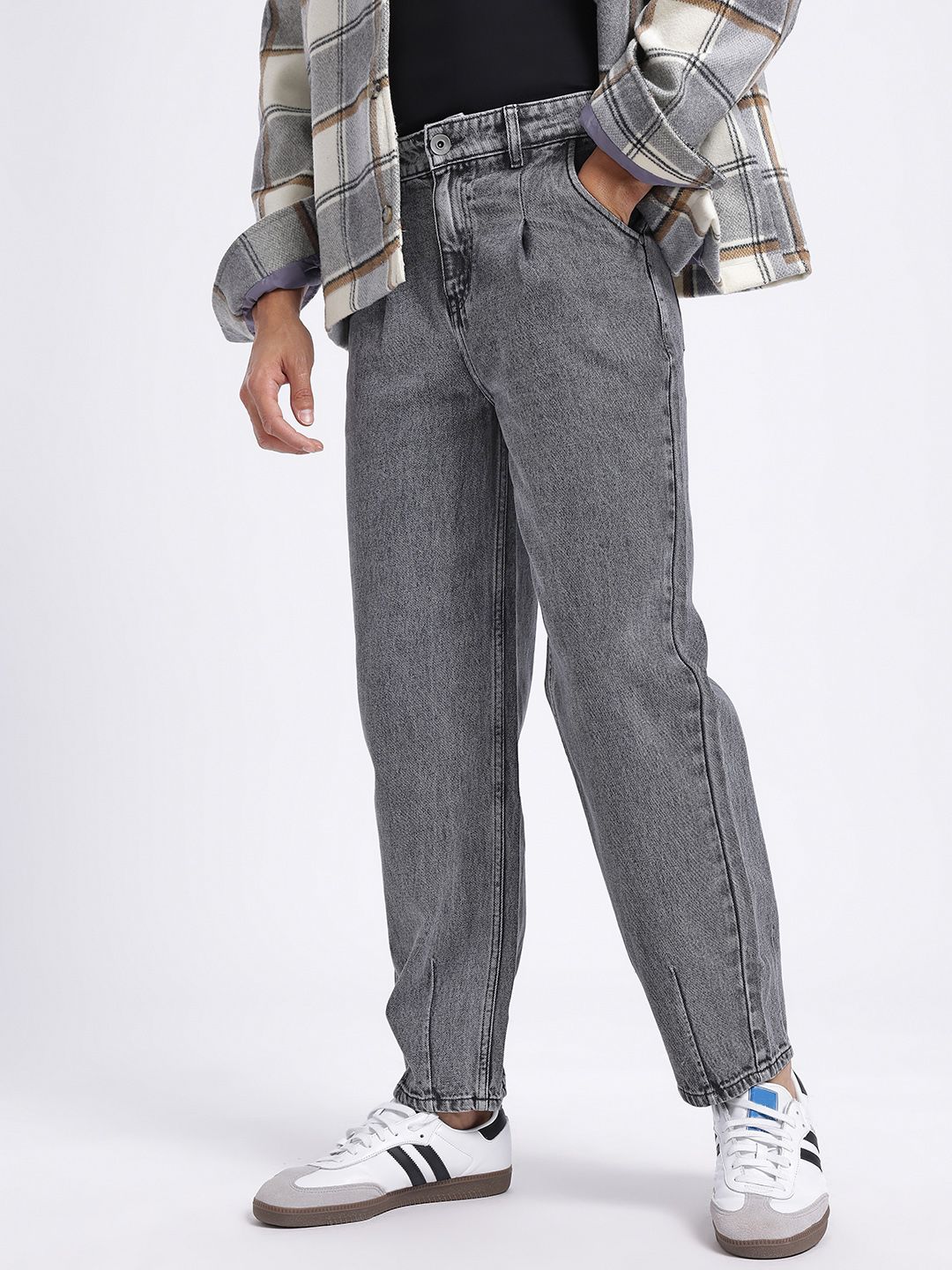 Buy glitchez Men Front Seam Barrel Fit Jeans - Jeans for Men
