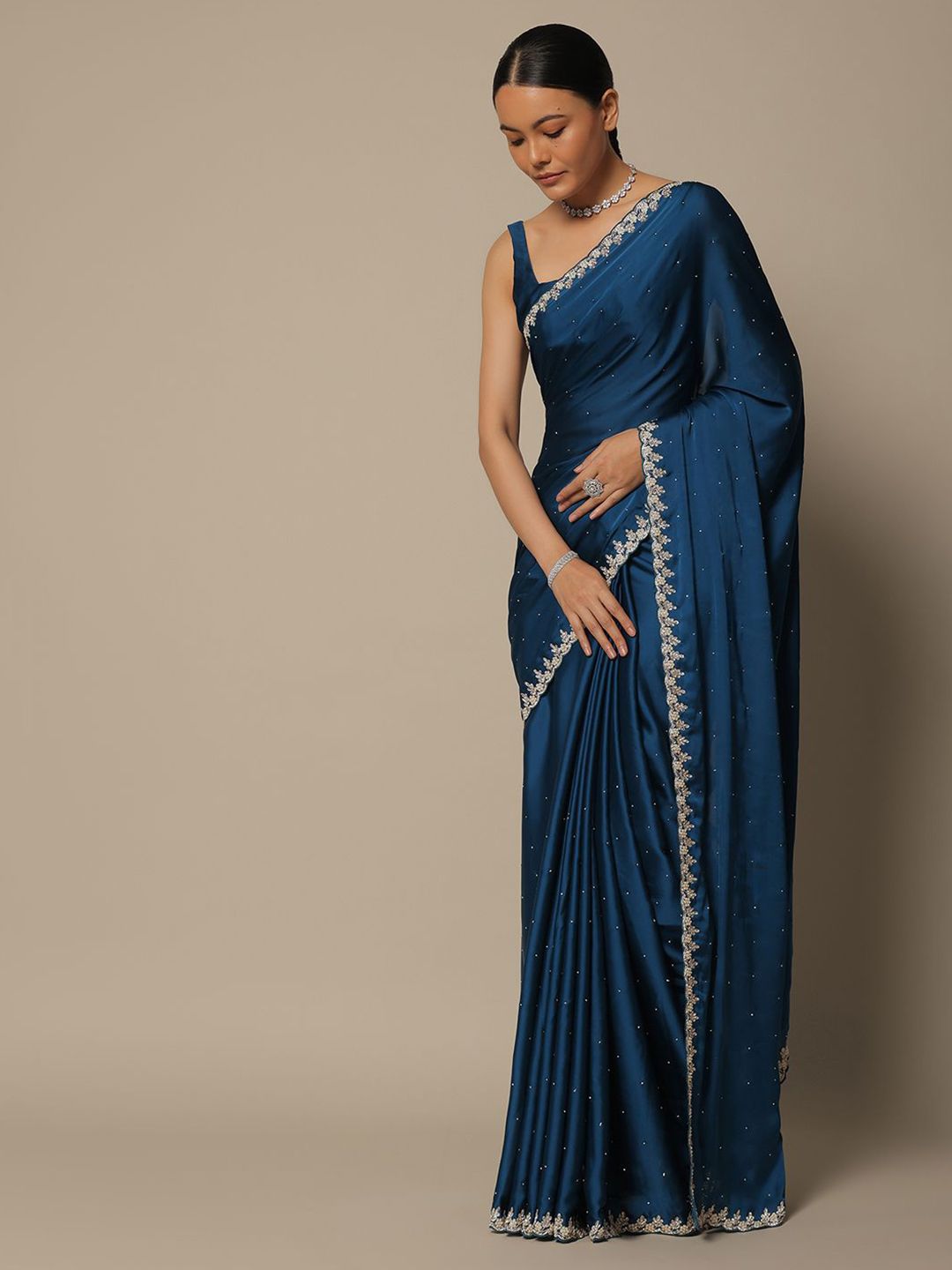 Embellished Satin Saree KALKI Fashion Embellished Satin Saree