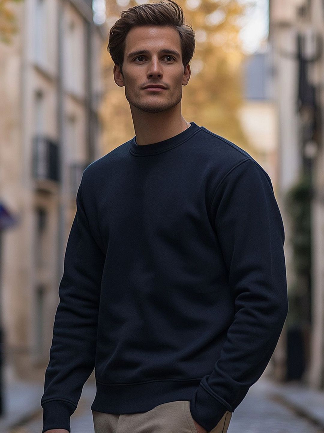 NOBERO Men Solid Sweatshirt