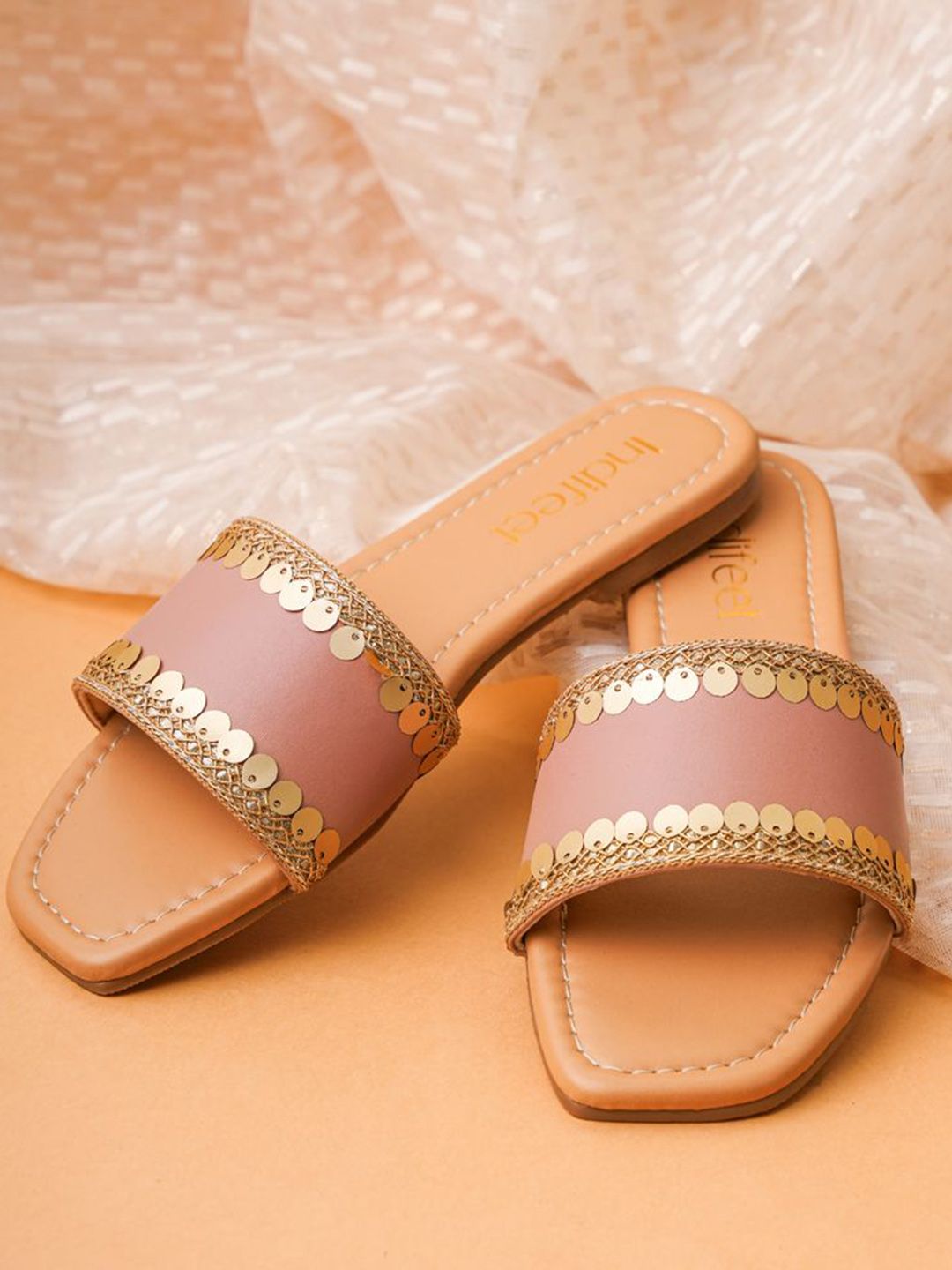 Indifeet Women Embellished Open Toe Flats