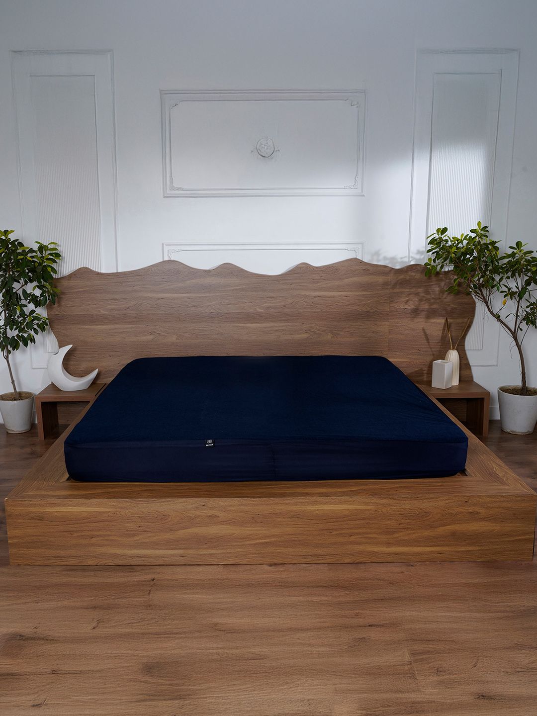BELIHODE Navy Blue Waterproof King Mattress Protector