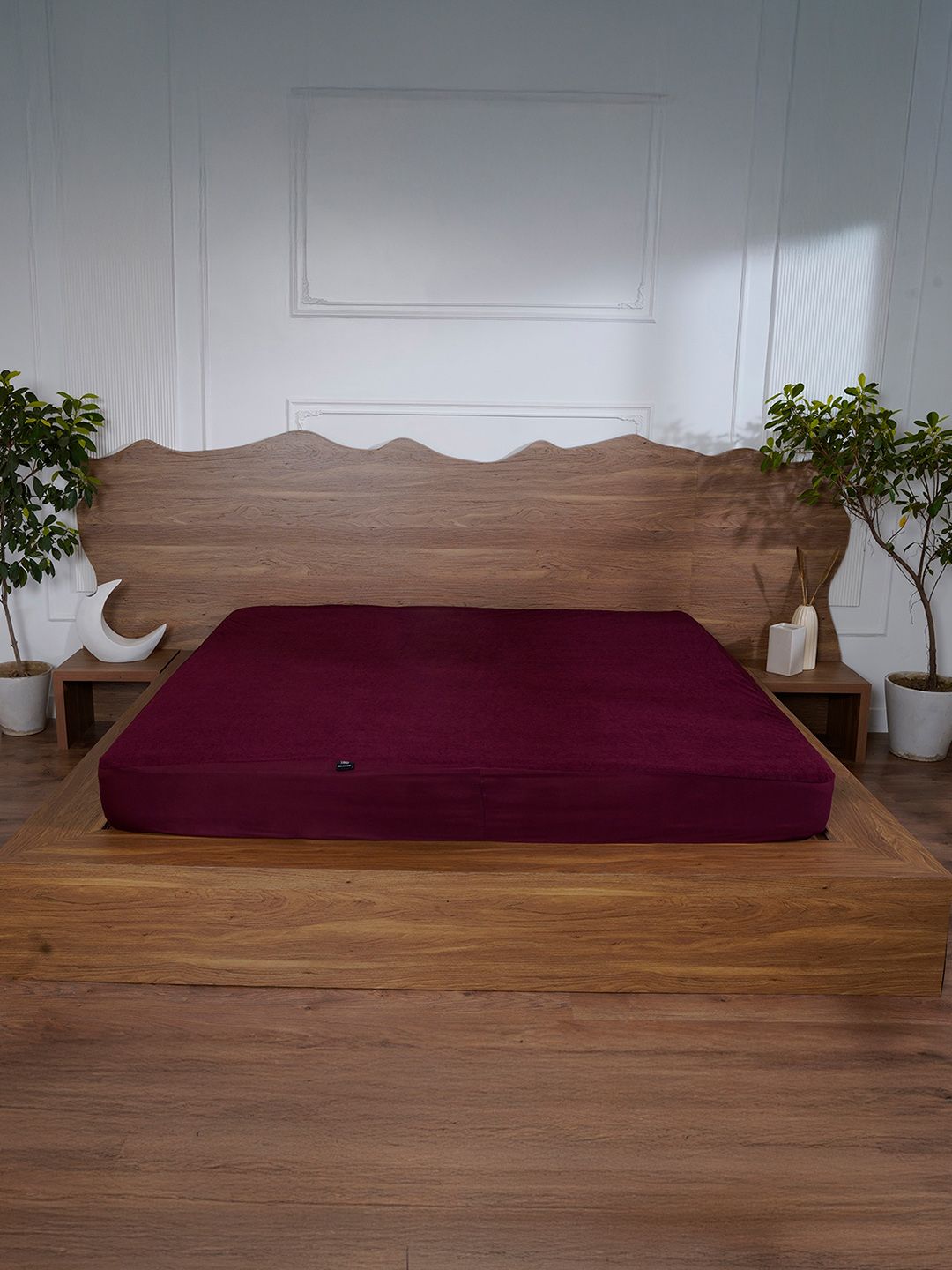 BELIHODE Maroon Waterproof King Mattress Protector