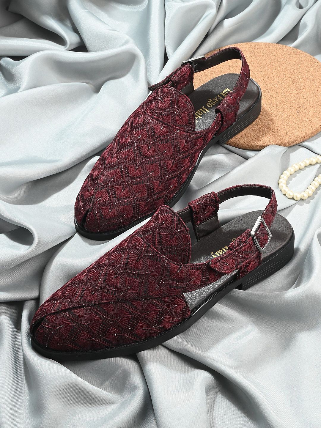 Eego Italy Men Ethnic Shoe-Style Slingback Sandals