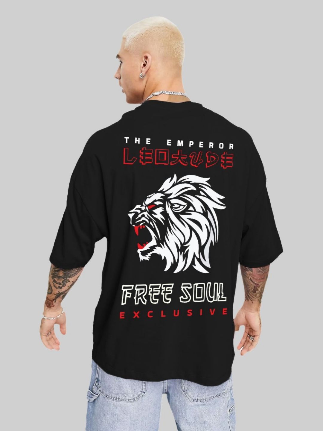 Leotude Men Graphic Printed Round Neck Cotton Relaxed Fit T-shirt