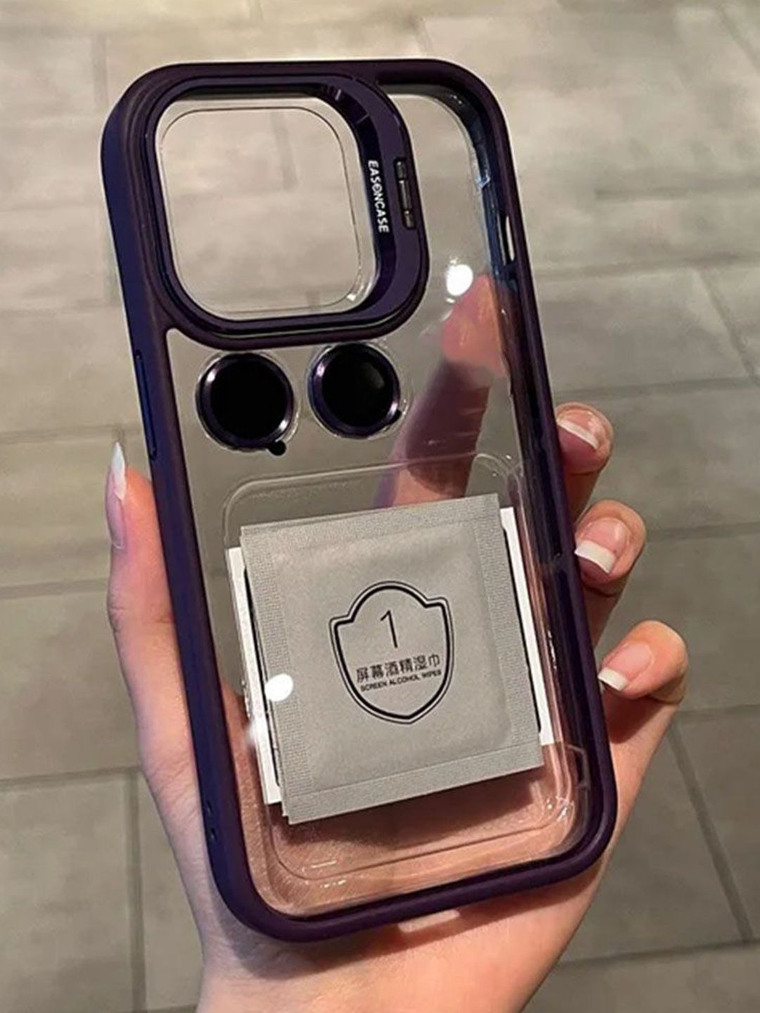 Luxury Kase Solid iPhone 14 Metal Ring Protector Back Case