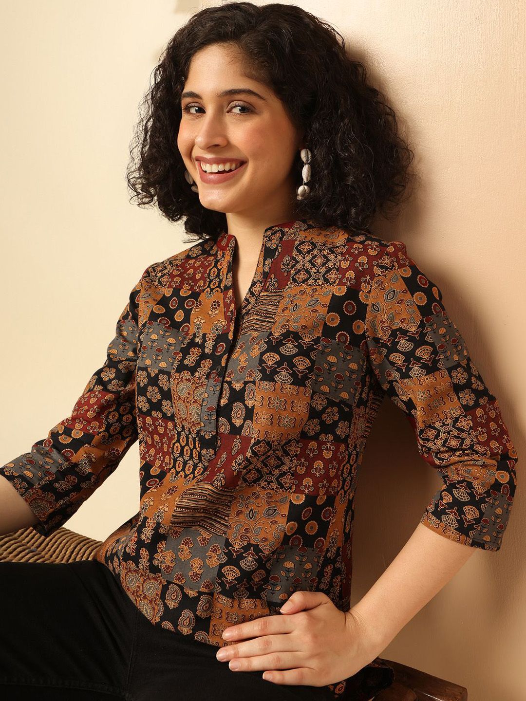 Anouk X fwd Ethnic Motifs Printed Straight Kurta