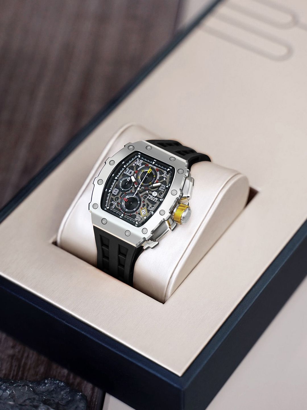 Tsar Bomba Tsar Bomba Elemental Men Luxury Chronograph Black Skeleton Dial Watch-TB8204Q-13