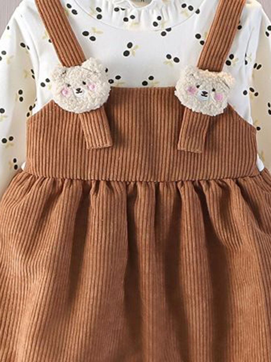 white christmas dresses Premium Cotton Girls Pinafore Dresses with T-Shirt – Shop Tweeny Mini main image 0