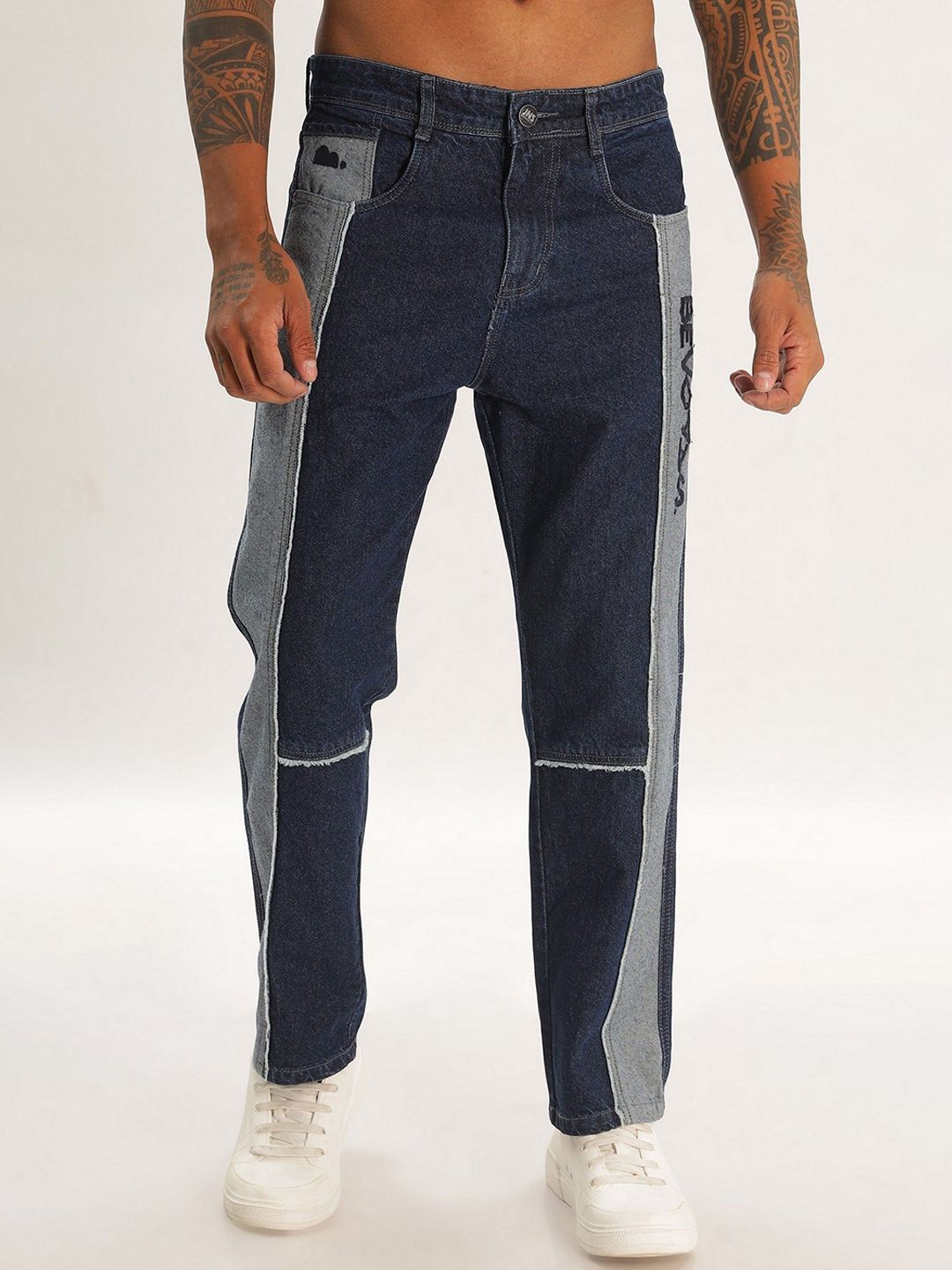 BEVDAAS Men Relaxed Fit High-Rise Jeans