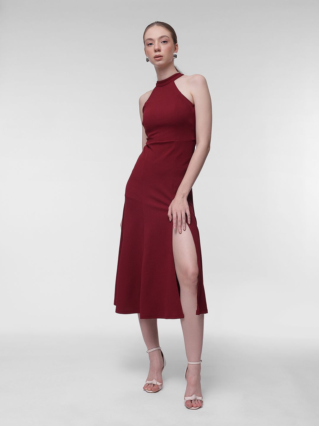 Buy French Connection Women Halter Neck Fit & Flare Sleeveless Midi Dress -  Dresses for Women 31987288 | Myntra