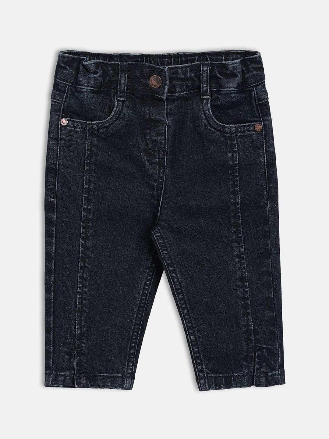MINI KLUB Girls Cotton Mid-Rise Denim Jeans