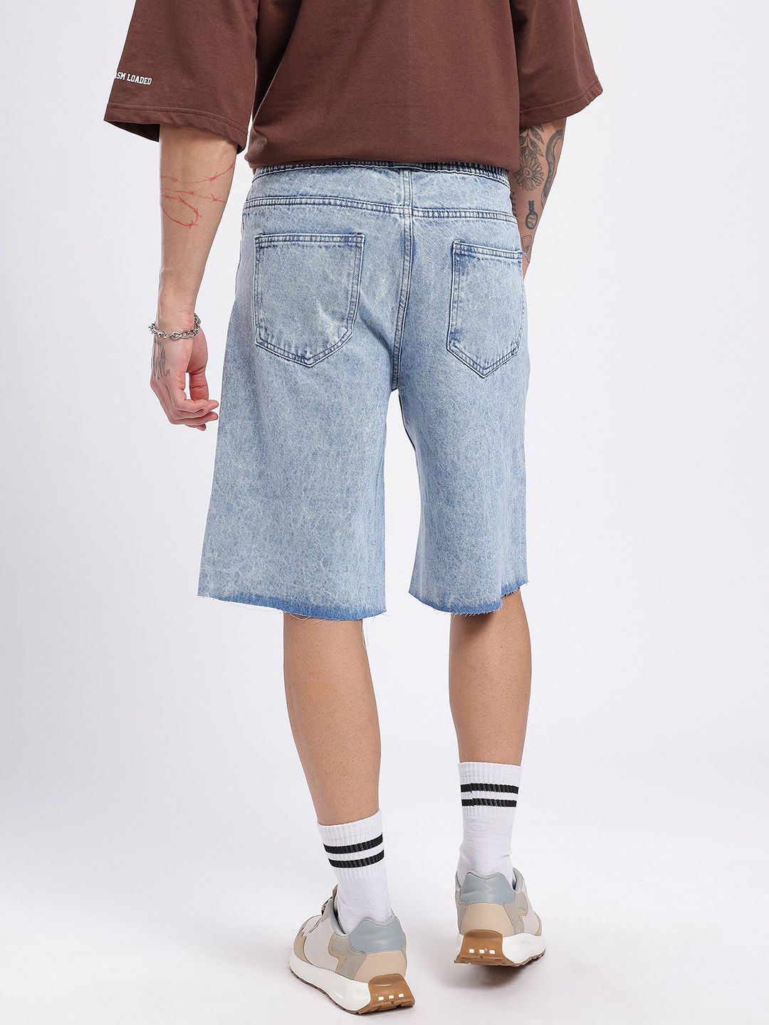 Buy glitchez Men Washed Distressed Loose Fit Jorts - Shorts for