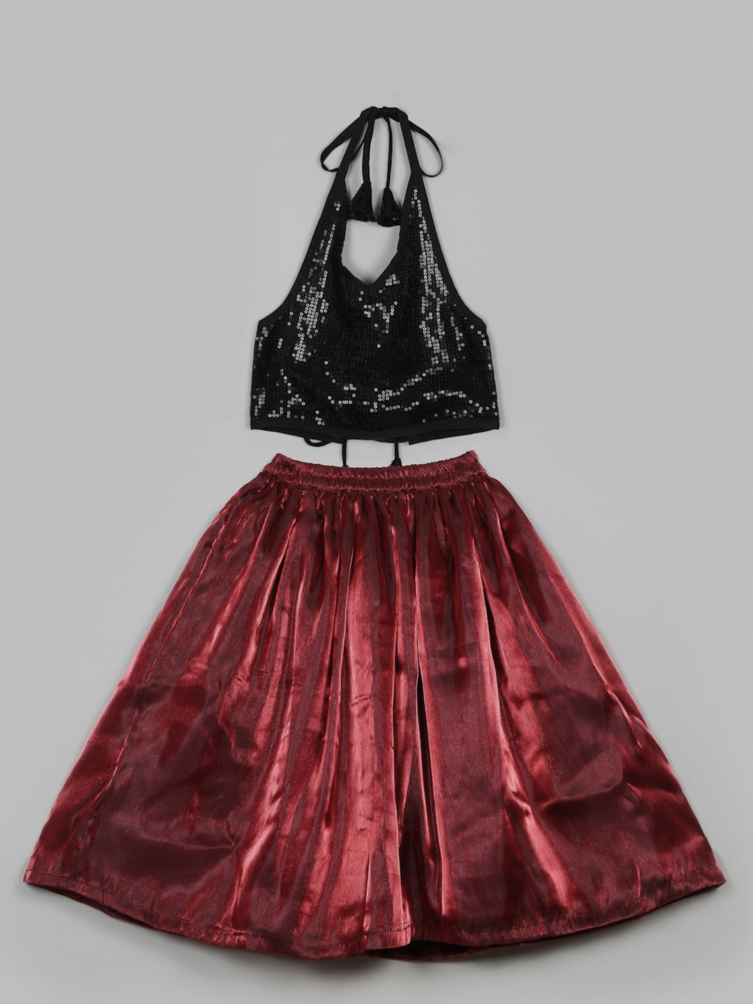 SAKA DESIGNS Girls Embellished Sequinned Ready to Wear Lehenga Choli