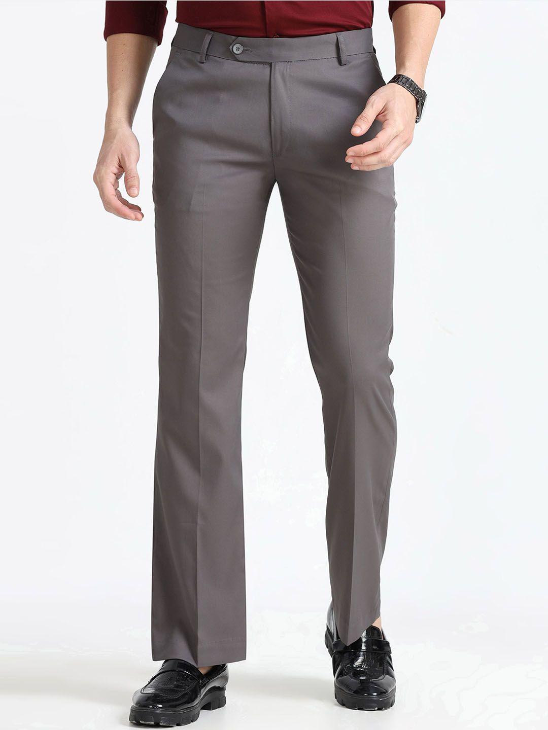 Espanshe Men Mid-Rise Formal Trousers