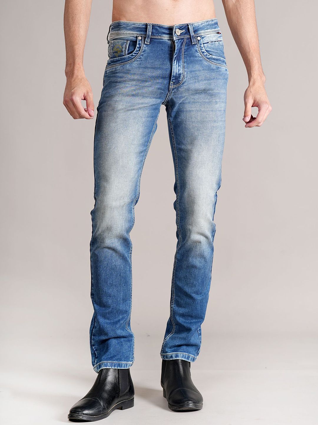 Cantabil Men Heavy Fade Stretchable Jeans