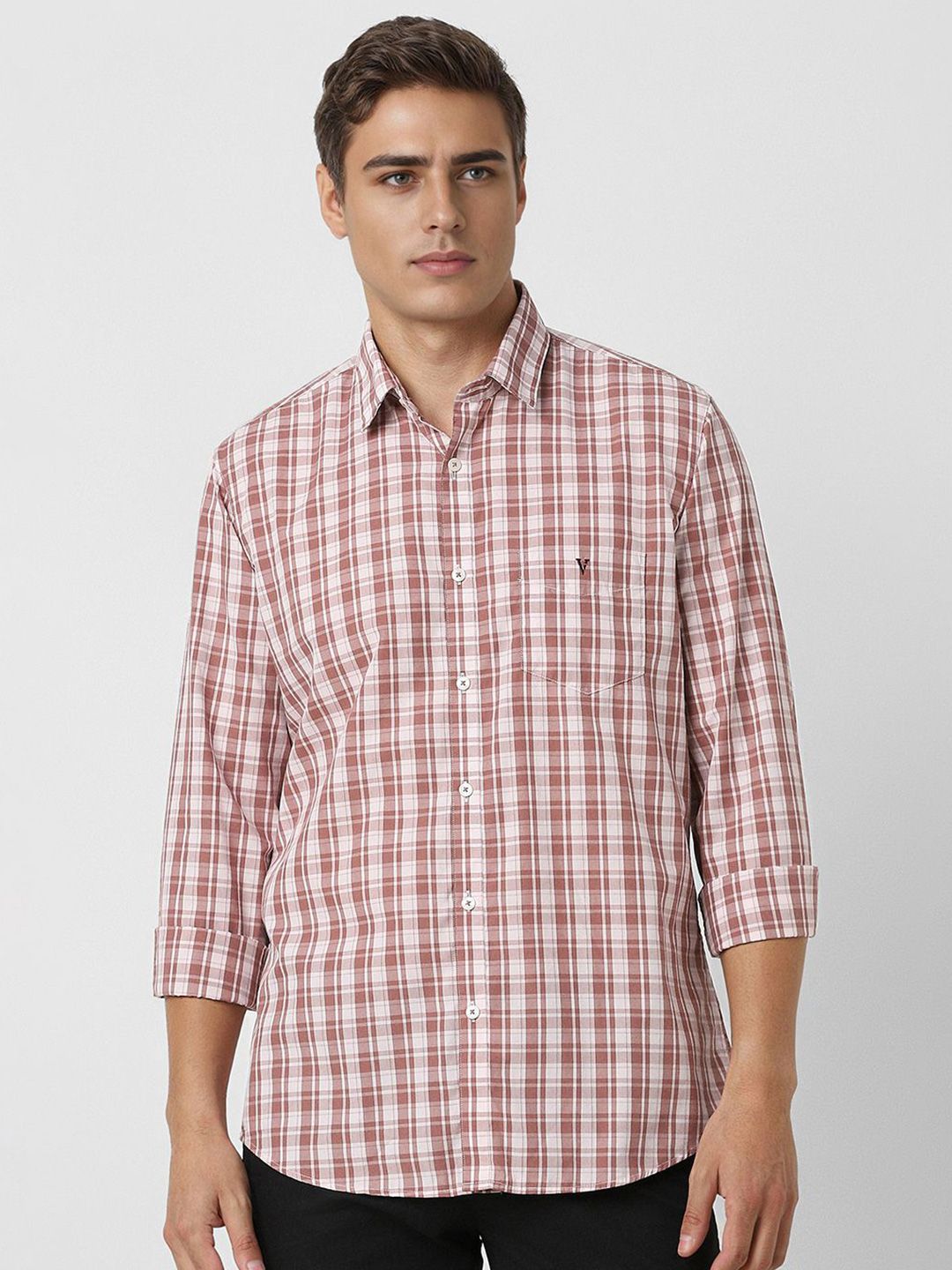 Van Heusen Sport Van Heusen Sport Men Slim Fit Checked Spread Collar Casual Shirt