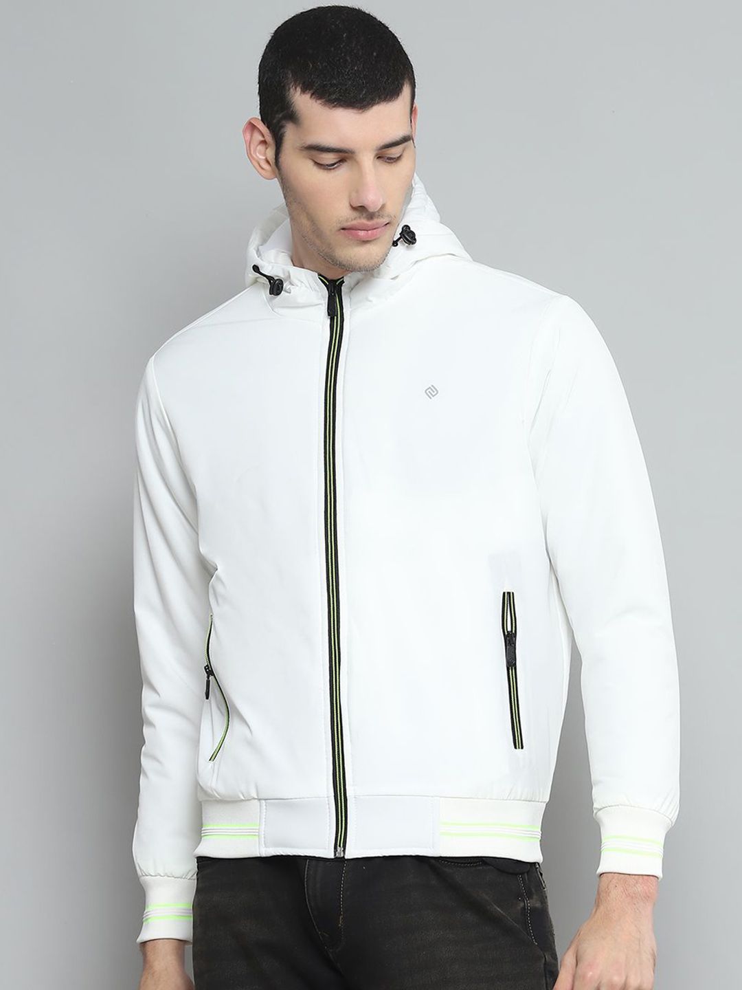 Cloak & Decker Men Hooded Solid Casual Bomber Lightweight Jacket