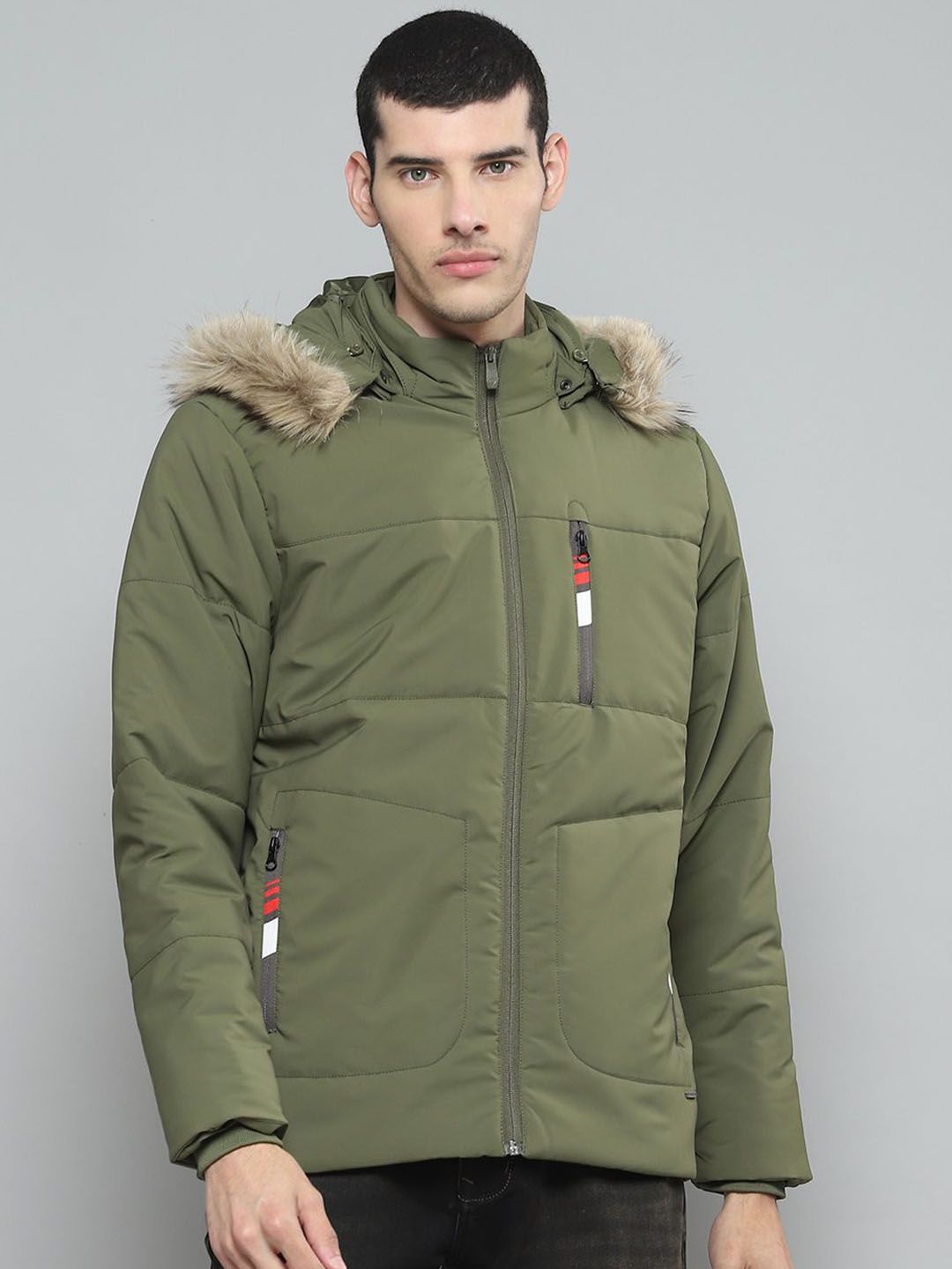 Cloak & Decker Men Hooded Solid Casual Lightweight Parka Jacket