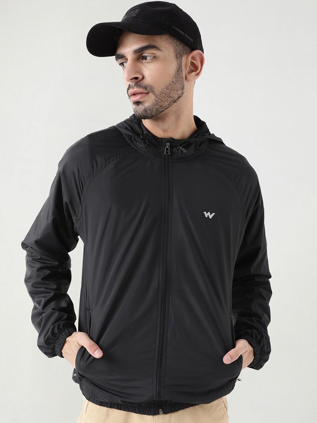 Wildcraft Men Hooded Solid Casual Bomber Lightweight Jacket