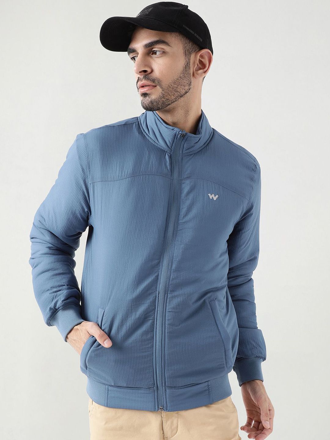 Wildcraft Men Mock Collar Solid Casual Bomber Lightweight Jacket