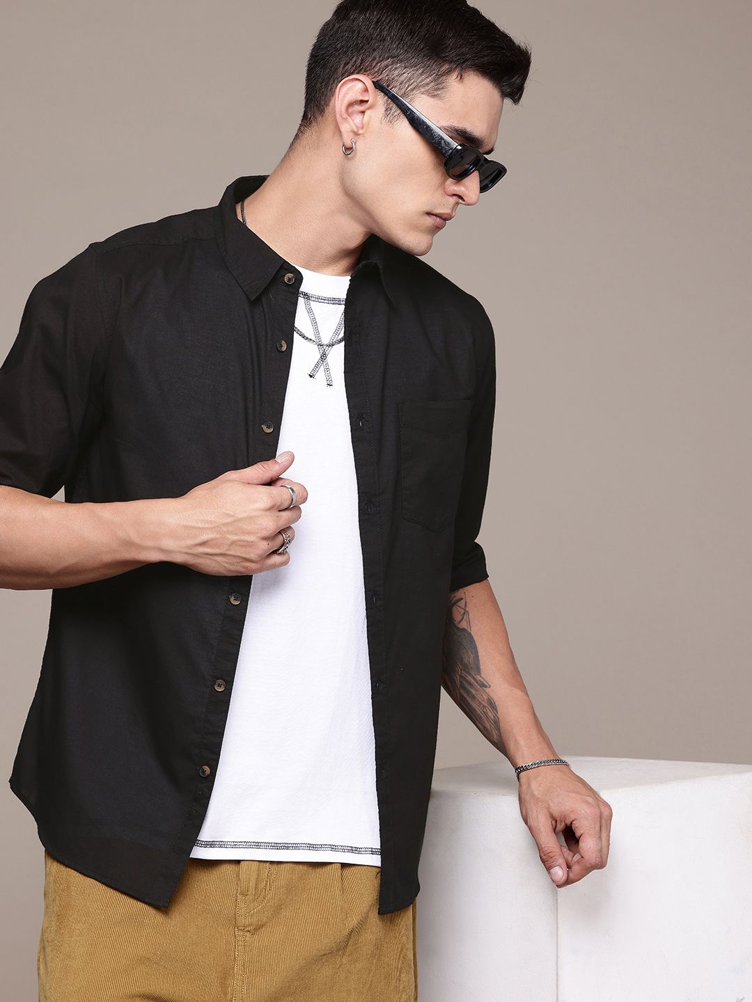 The Roadster Life Co.  Cotton Opaque Casual Shirt