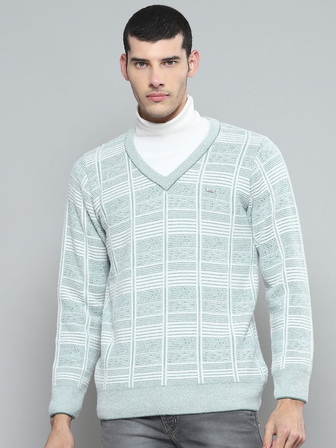 Cloak & Decker Men Floral Woollen Pullover