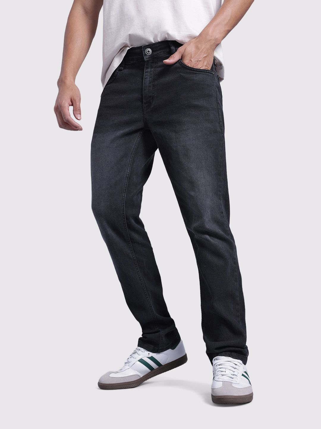 The Roadster Life Co. Men Mid-Rise Slim Fit Light Fade Stretchable Jeans