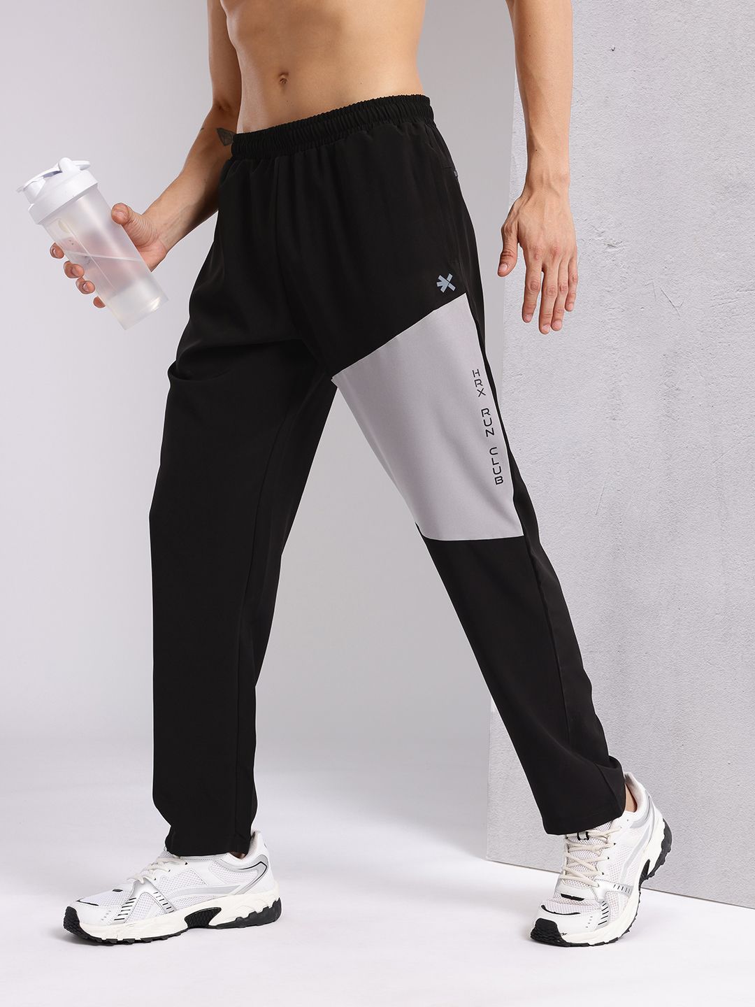 HRX by Hrithik Roshan Men Colourblocked Mid-Rise Running Track Pants