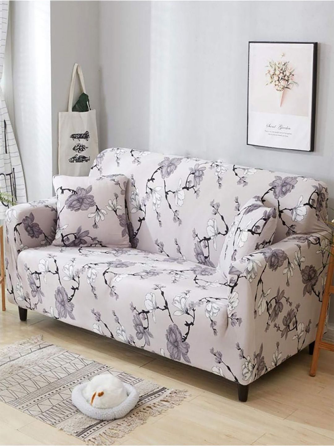 HOUSE OF QUIRK HOUSE OF QUIRK Big Elasticity Polyester Stretch Fit 2 Seater Sofa Cover-57x73x20In