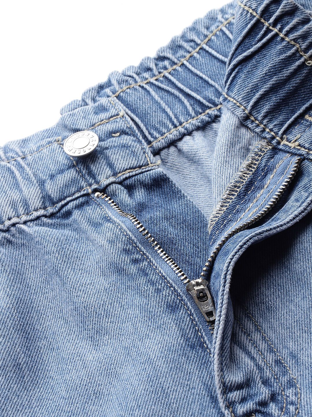 High-Rise Denim Shorts with Belt