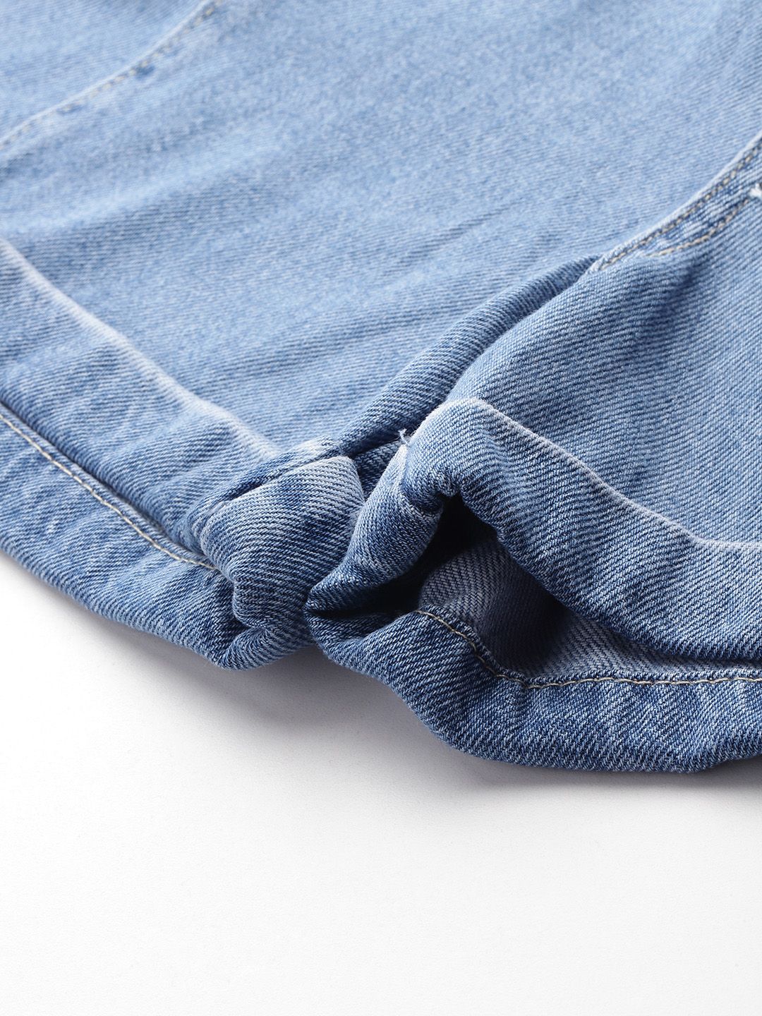 High-Rise Denim Shorts with Belt