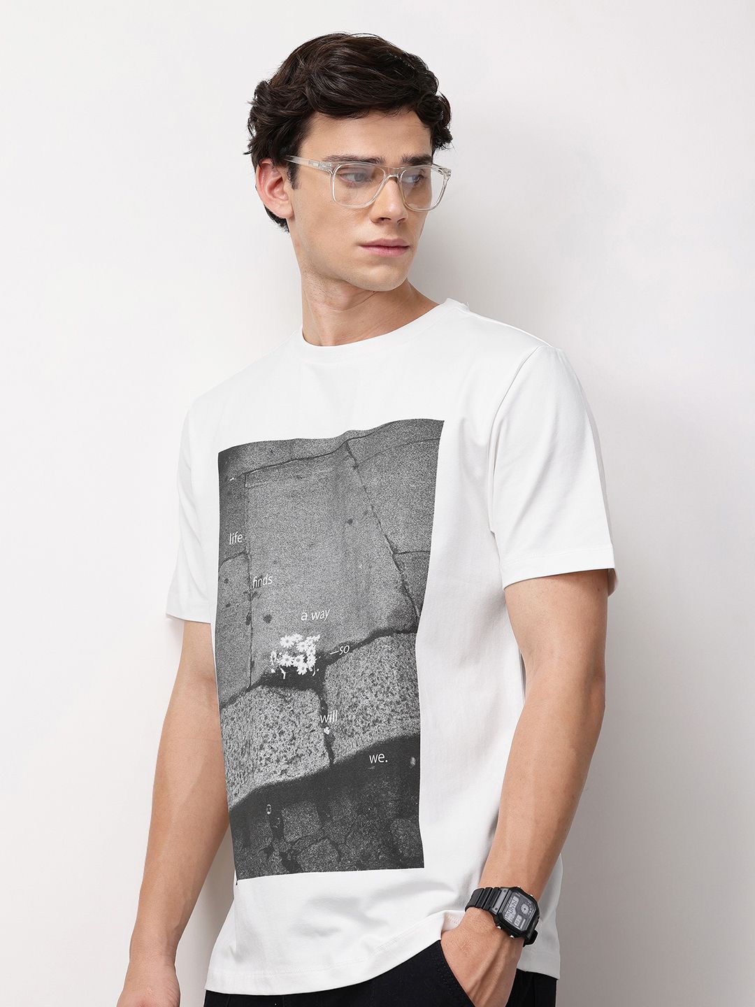 ether Men Grower Graphic Printed Comfort Fit Relaxed Fit T-shirt