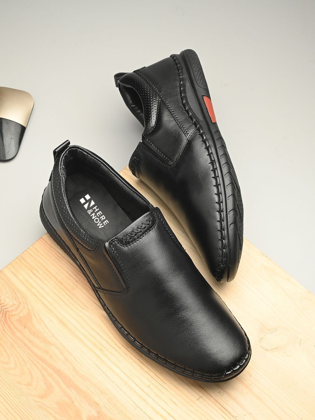 HERE&NOW Men Leather Formal Slip-On shoes