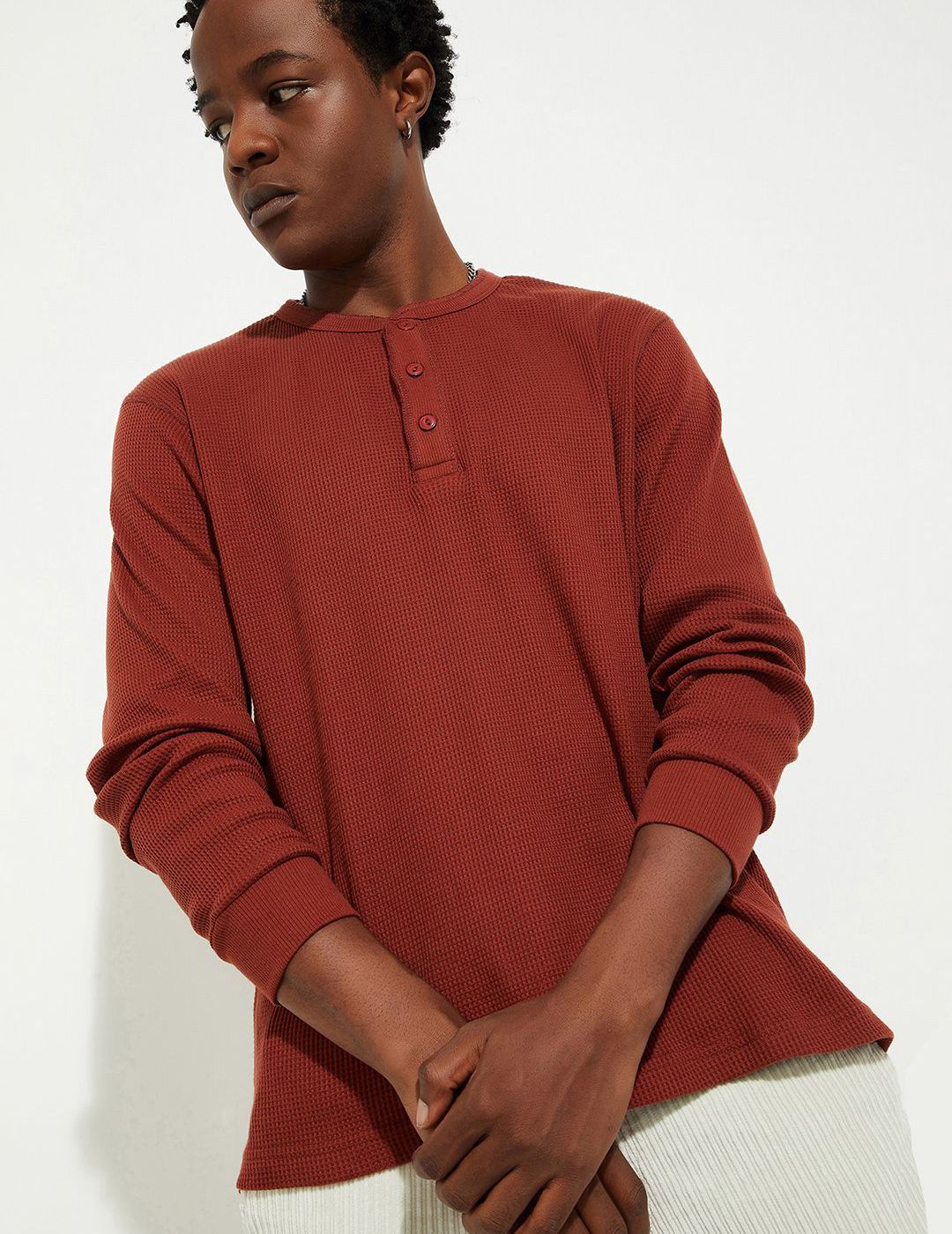 Buy MAX URB_N Men Textured Henley Neck T-shirt - Tshirts for Men