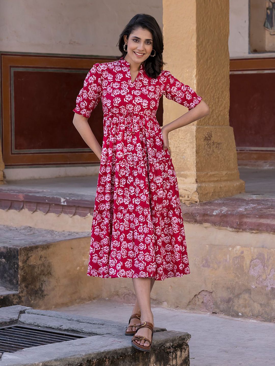 Buy The Roadster Lifestyle Co Floral Printed Pure Cotton Puff