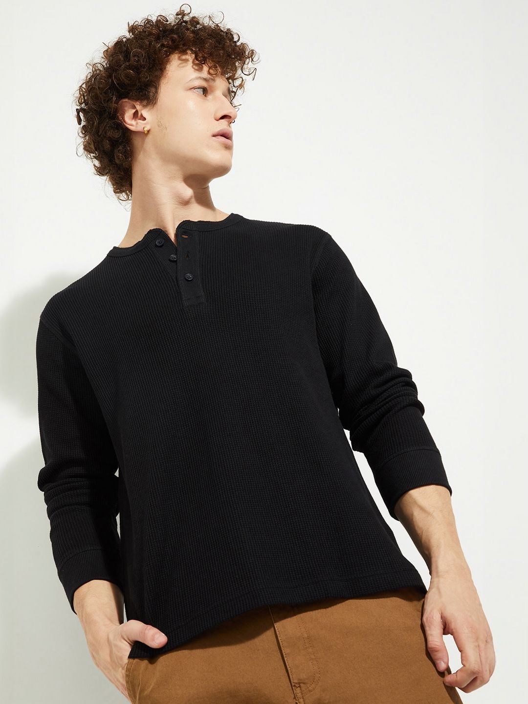 Buy MAX URB_N Men Ribbed Henley T-shirt - Tshirts for Men 32071789